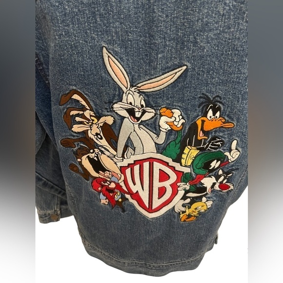 Vintage Warner Bros Looney Tunes Denim Jacket Kids XL - Picture 4 of 9